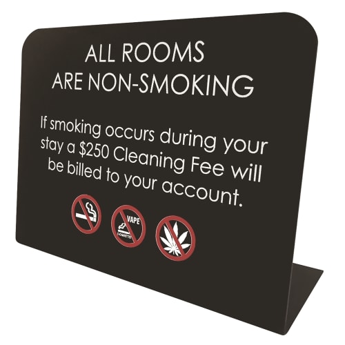 All Rooms Non-Smoking/$250 Fee Easel, Black